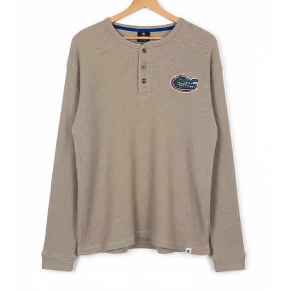 Colosseum Mens L Collegiate Preppy Outdoors Florida Gators Waffle Knit Henley - Picture 1 of 10
